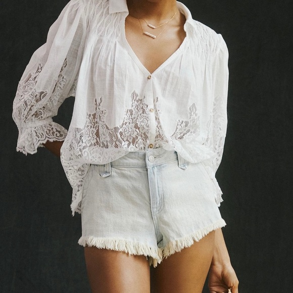 Pilcro Anthropologie Denim Micro Shorts Size 32 NWT - Picture 2 of 11